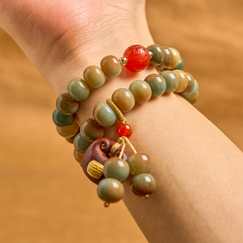 Wear FengShui Colorful Bodhi Seed Harmony Double Wrap Bracelet