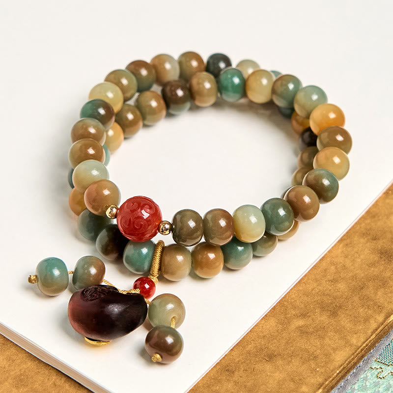 Wear FengShui Colorful Bodhi Seed Harmony Double Wrap Bracelet