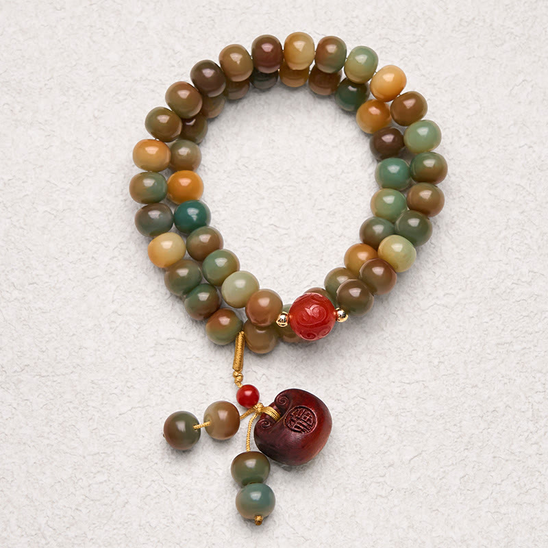 Wear FengShui Colorful Bodhi Seed Harmony Double Wrap Bracelet