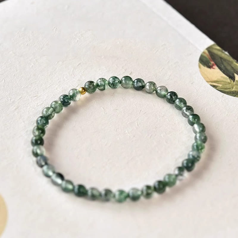 Wear FengShui Moss Agate Lucky Bead Soothing Bracelet