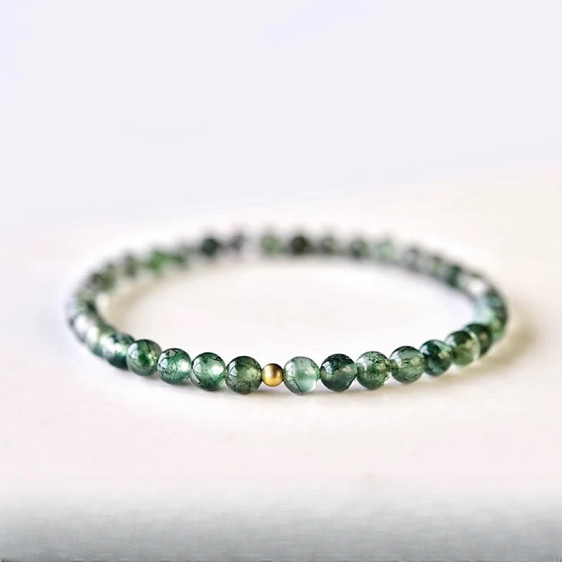 Wear FengShui Moss Agate Lucky Bead Soothing Bracelet