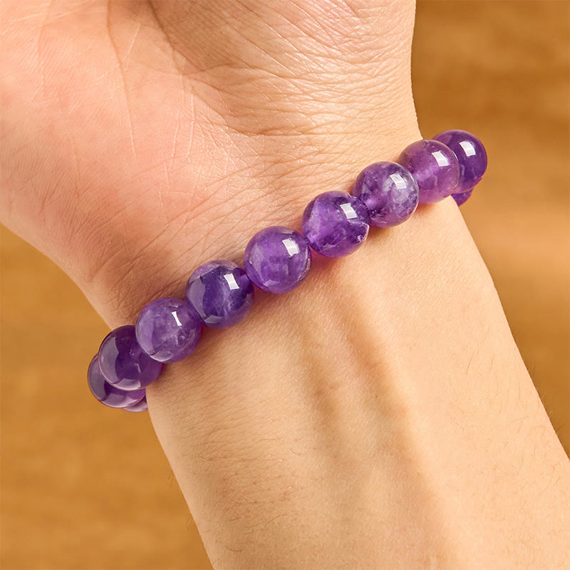 Wear FengShui Natural Amethyst Peace Buckle Charm Spiritual Bracelet