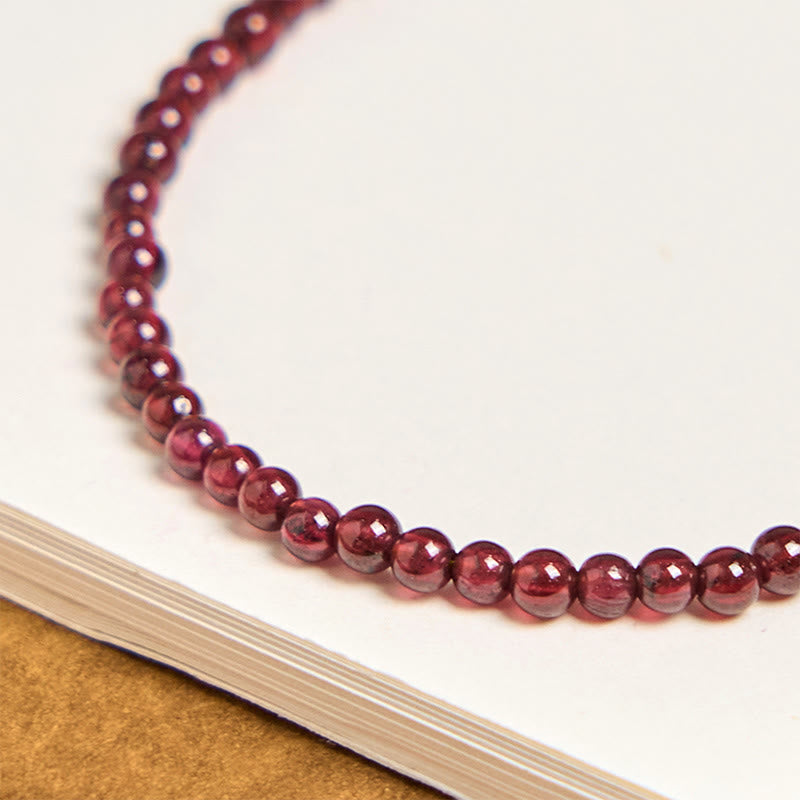 Wear FengShui Natural 3mm Garnet Beads PiXiu Flower Purification Multilayer Bracelet