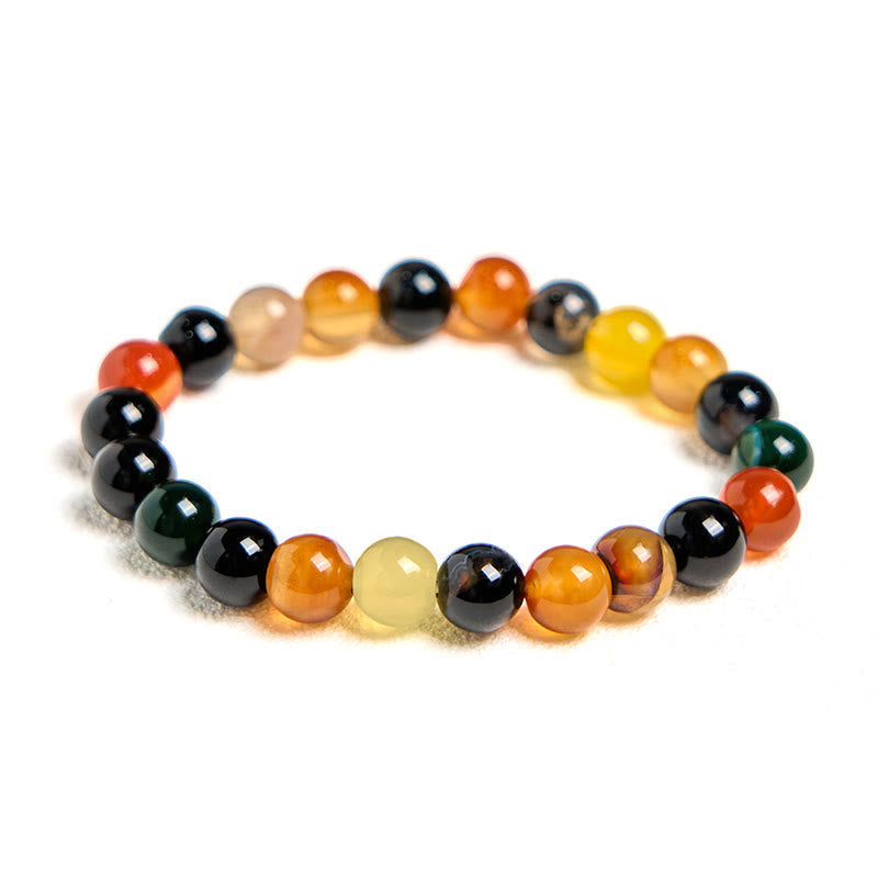 Wear FengShui Natural Colorful Chalcedony Agate Harmony Bracelet