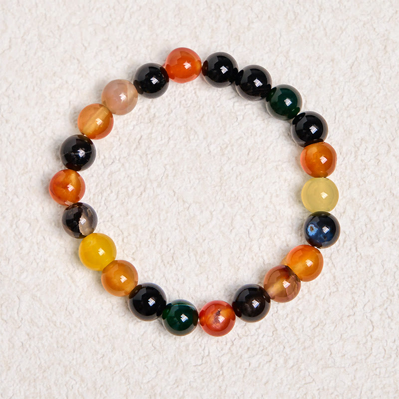 Wear FengShui Natural Colorful Chalcedony Agate Harmony Bracelet