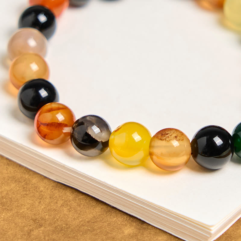 Wear FengShui Natural Colorful Chalcedony Agate Harmony Bracelet