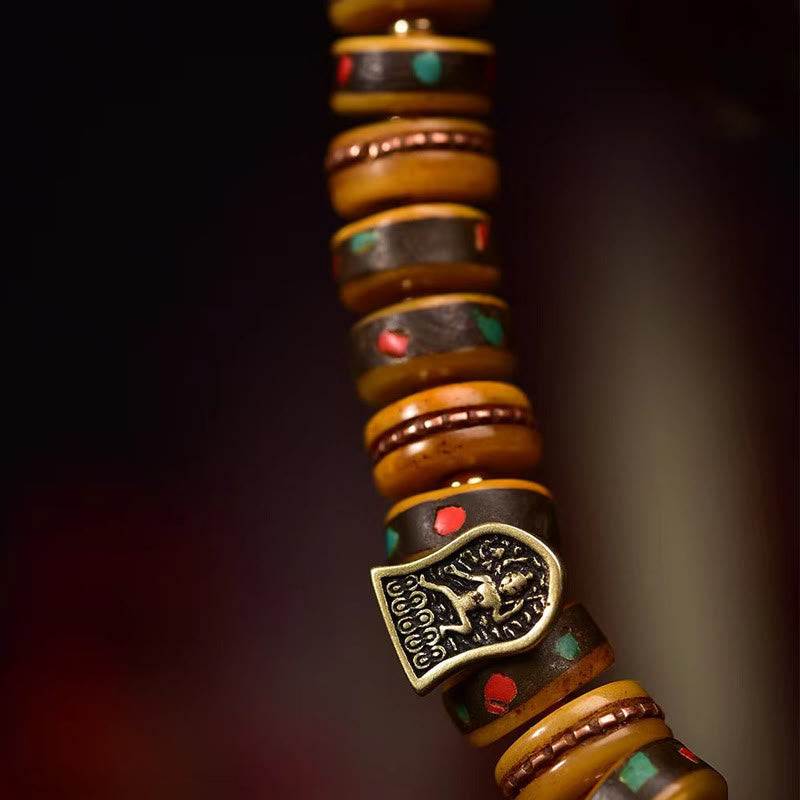 Wear FengShui Tibetan Camel Bone Dice Tassel Protection Bracelet
