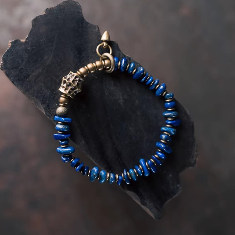 Wear FengShui Vintage Irregular Shape Design Lazurite Positive Bracelet