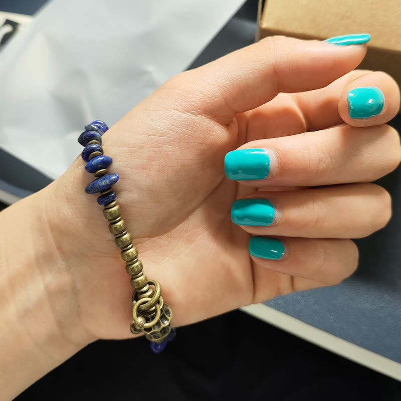 Wear FengShui Vintage Irregular Shape Design Lazurite Positive Bracelet