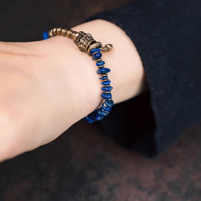 Wear FengShui Vintage Irregular Shape Design Lazurite Positive Bracelet