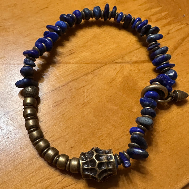 Wear FengShui Vintage Irregular Shape Design Lazurite Positive Bracelet