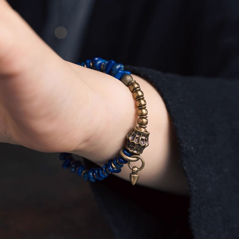 Wear FengShui Vintage Irregular Shape Design Lazurite Positive Bracelet