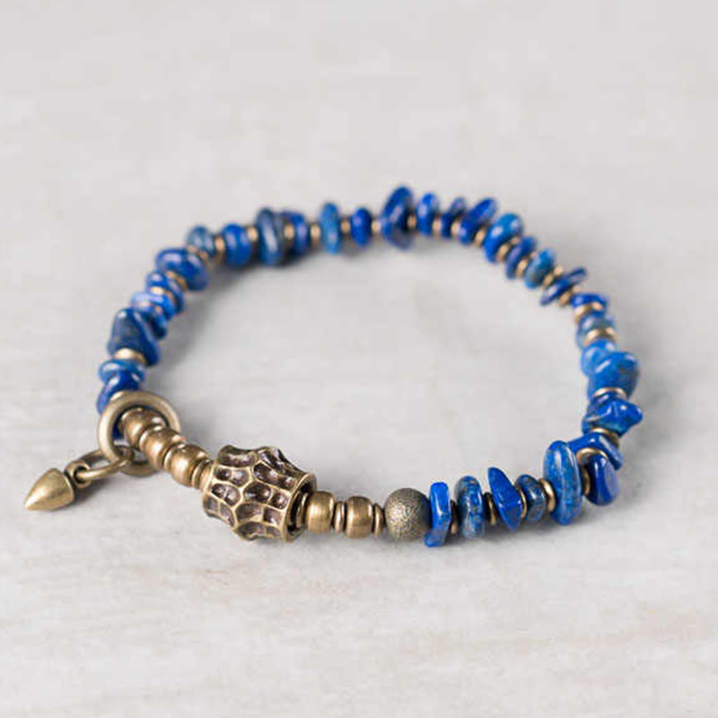 Wear FengShui Vintage Irregular Shape Design Lazurite Positive Bracelet
