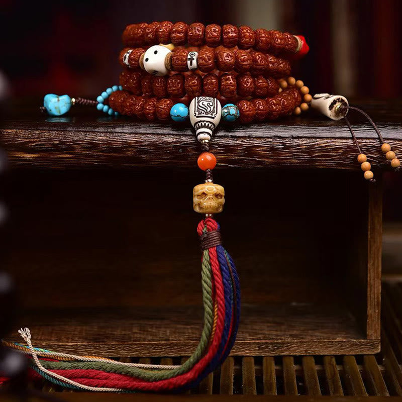 Wear FengShui 108 Beads Rudraksha Bodhi Seed Wealth Tassel Mala