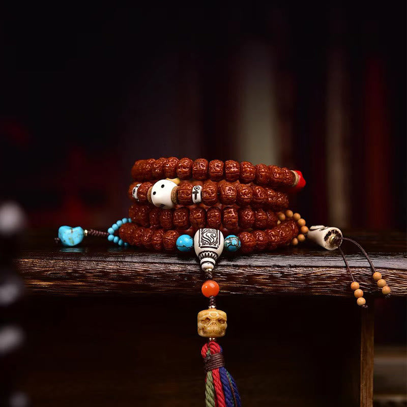 Wear FengShui 108 Beads Rudraksha Bodhi Seed Wealth Tassel Mala