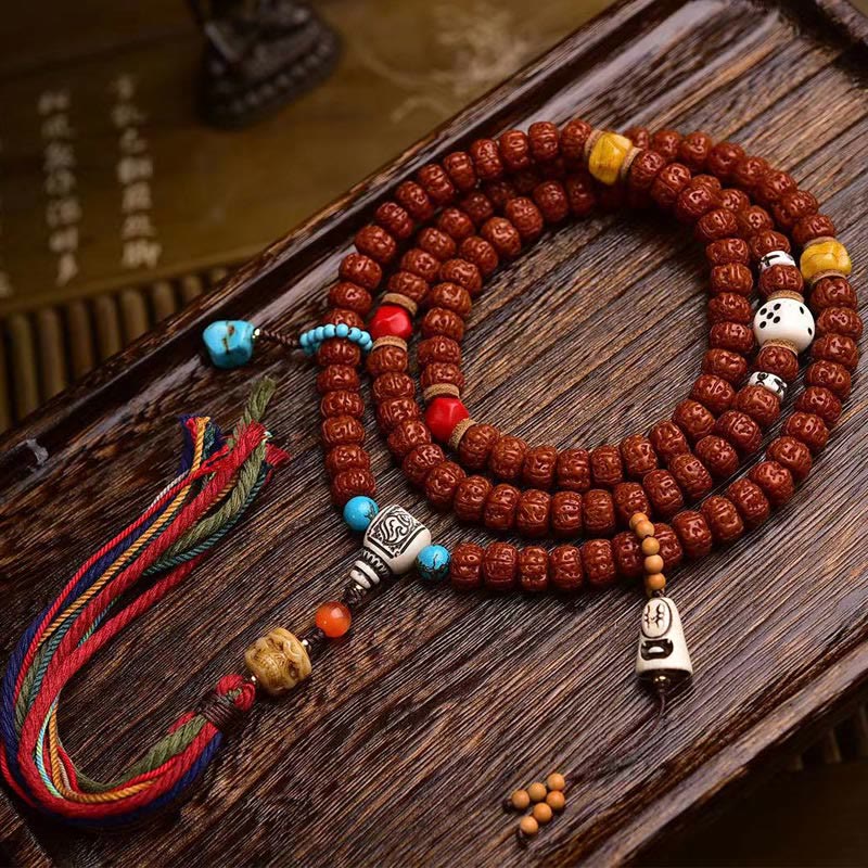 Wear FengShui 108 Beads Rudraksha Bodhi Seed Wealth Tassel Mala