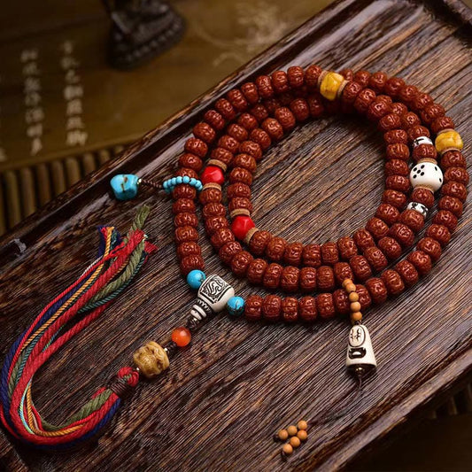 Wear FengShui 108 Beads Rudraksha Bodhi Seed Wealth Tassel Mala
