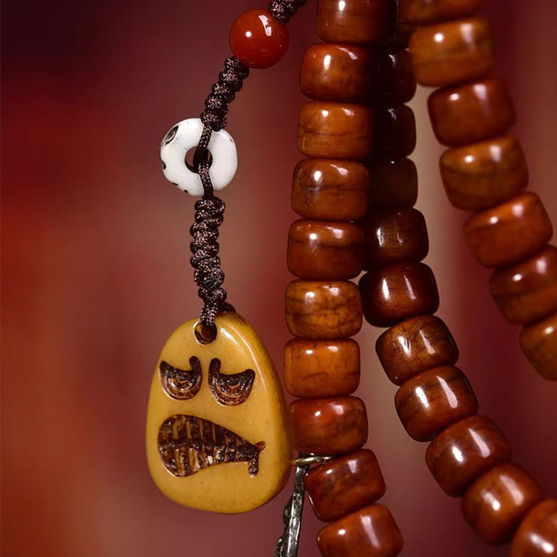 Wear FengShui Tibet 108 Beads Bone Beads Dzi Bead Strength Mala