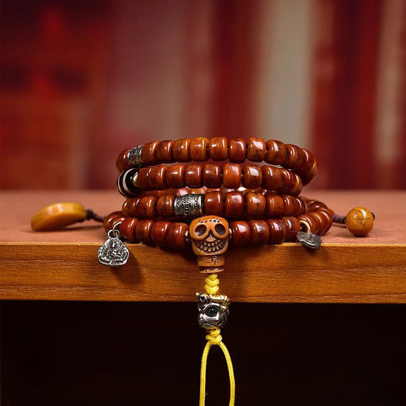 Wear FengShui Tibet 108 Beads Bone Beads Dzi Bead Strength Mala