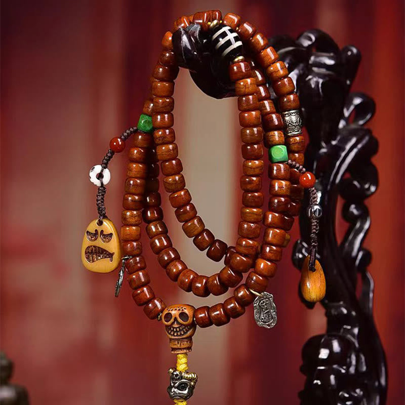 Wear FengShui Tibet 108 Beads Bone Beads Dzi Bead Strength Mala