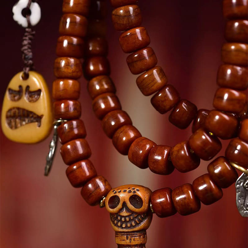 Wear FengShui Tibet 108 Beads Bone Beads Dzi Bead Strength Mala