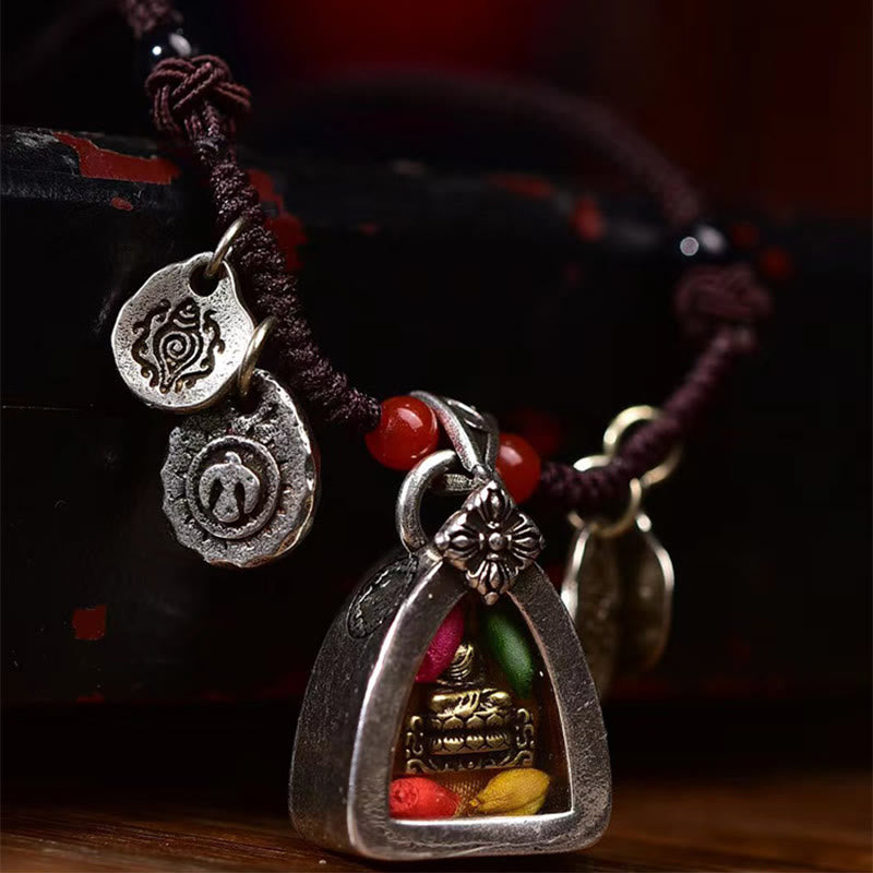 Wear FengShui Tibetan Medicine Buddha Compassion Braided Rope Necklace Pendant