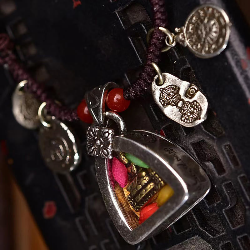 Wear FengShui Tibetan Medicine Buddha Compassion Braided Rope Necklace Pendant