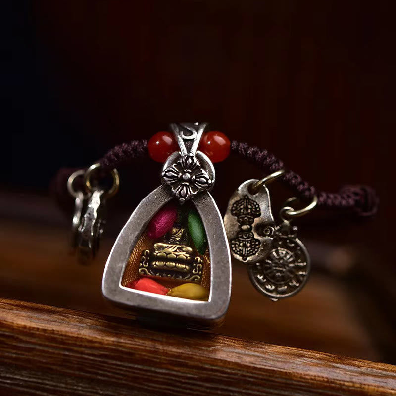 Wear FengShui Tibetan Medicine Buddha Compassion Braided Rope Necklace Pendant