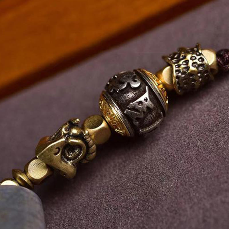 Wear FengShui Tibet Dzi Bead Om Mani Padme Hum Protection Necklace Pendant