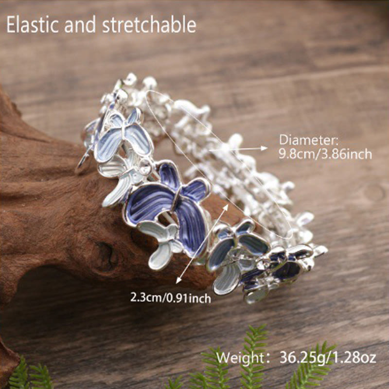 Wear FengShui Colorful Butterfly Love Alloy Elastic Bracelet Bangle