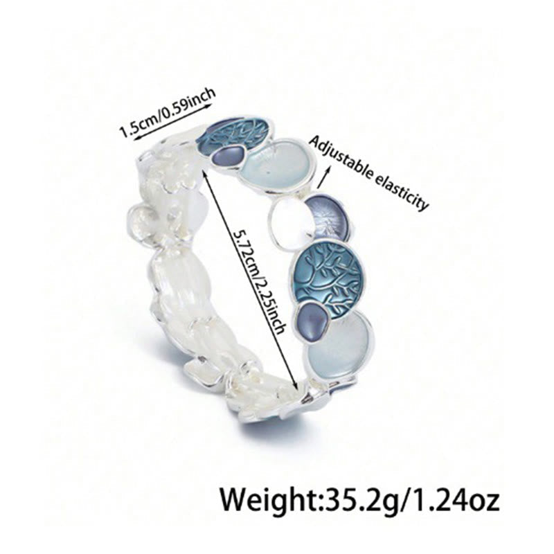 Wear FengShui The Tree Of Life Round Pattern Unity Alloy Elastic Bracelet Bangle