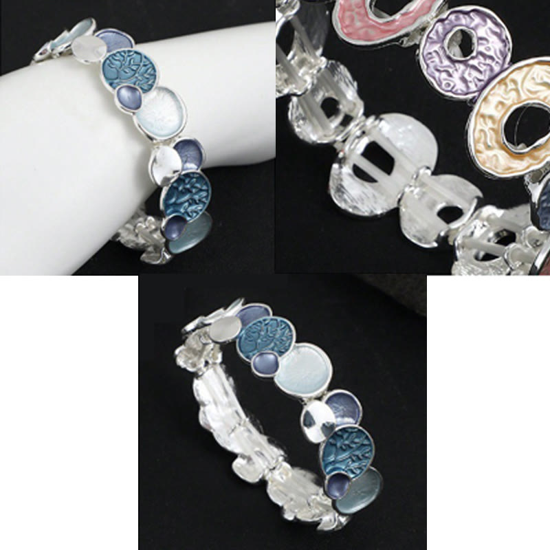 Wear FengShui The Tree Of Life Round Pattern Unity Alloy Elastic Bracelet Bangle