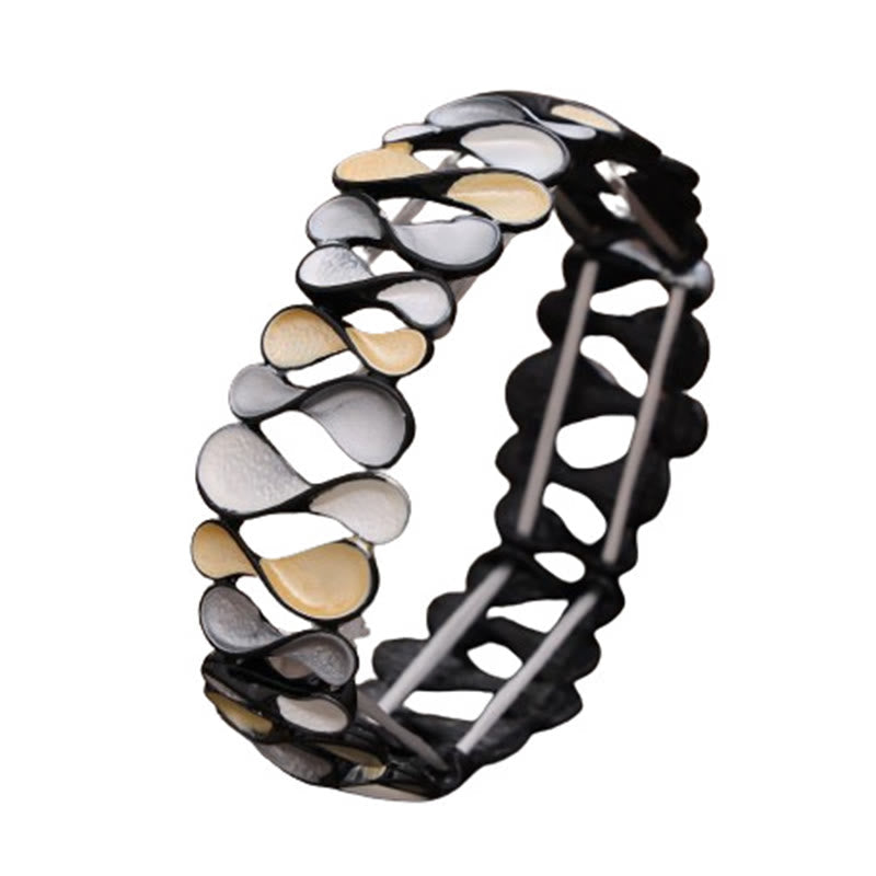 Wear FengShui Colorful Geometric Hollow 8-shaped Alloy Healing Elastic Bracelet Bangle