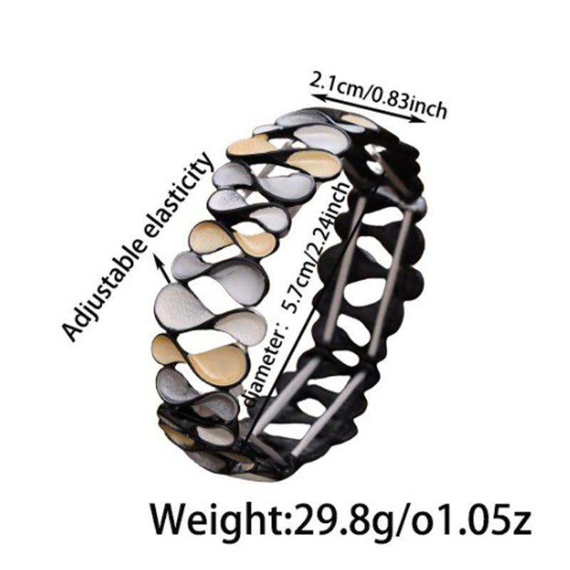 Wear FengShui Colorful Geometric Hollow 8-shaped Alloy Healing Elastic Bracelet Bangle
