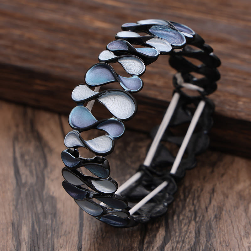 Wear FengShui Colorful Geometric Hollow 8-shaped Alloy Healing Elastic Bracelet Bangle