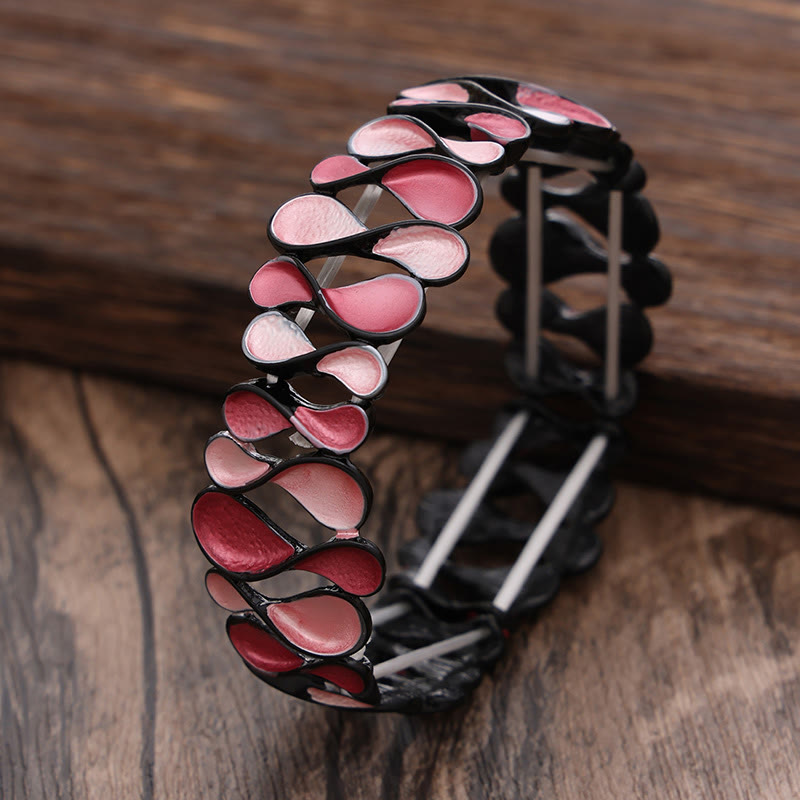 Wear FengShui Colorful Geometric Hollow 8-shaped Alloy Healing Elastic Bracelet Bangle