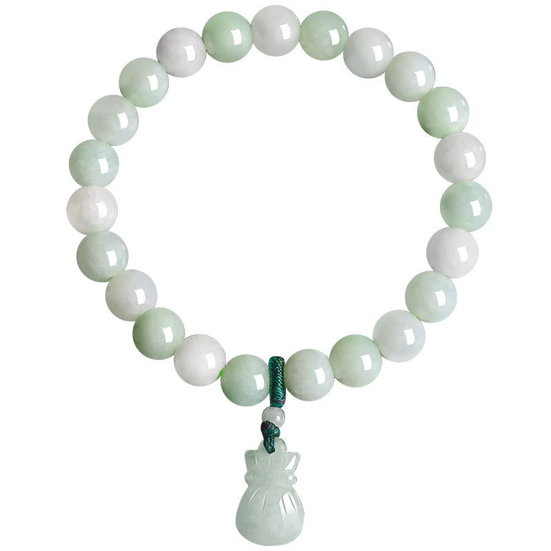 Wear FengShui Natural Jade Money Bag Charm Luck Bracelet
