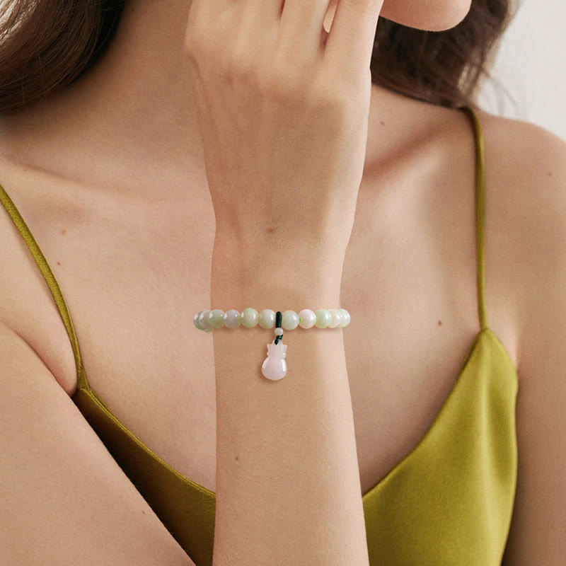 Wear FengShui Natural Jade Money Bag Charm Luck Bracelet