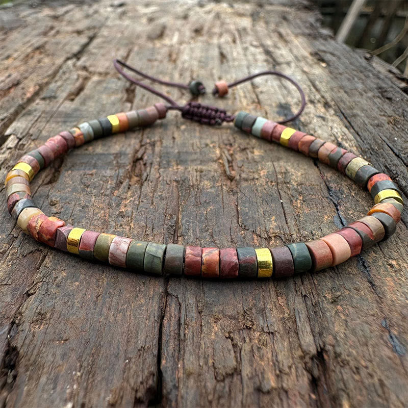 Wear FengShui Rhodonite Healing Relationships Spacer Bead Bracelet