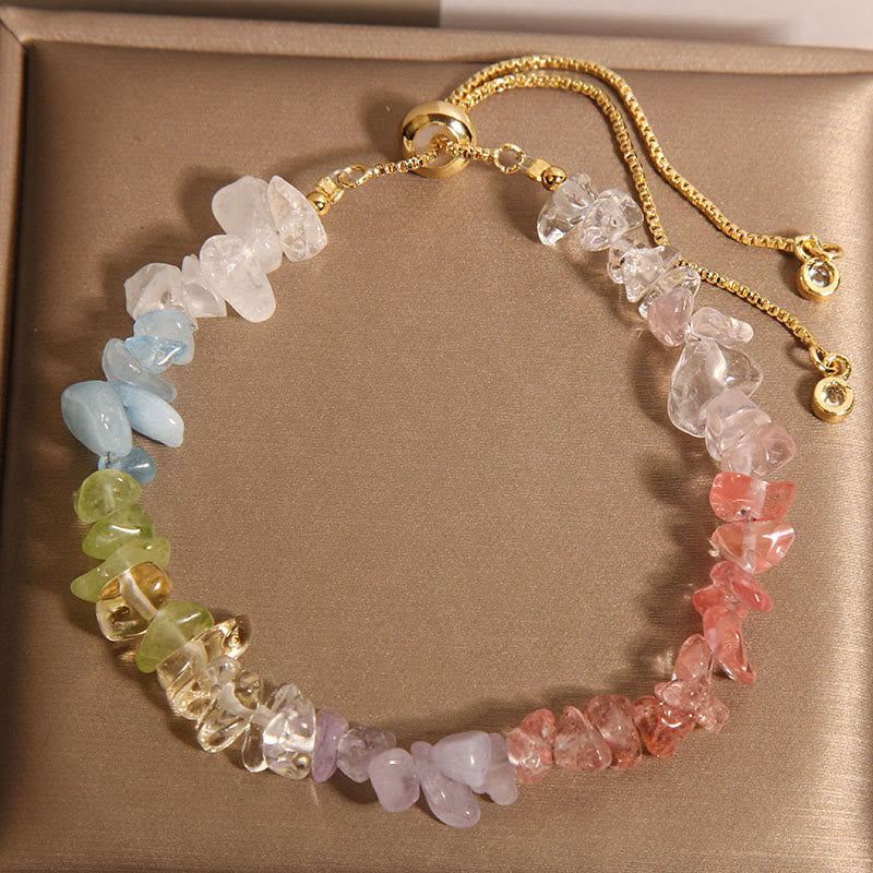 Wear FengShui Various Gravel Crystals White Crystal Blue Crystal Protection Bracelet