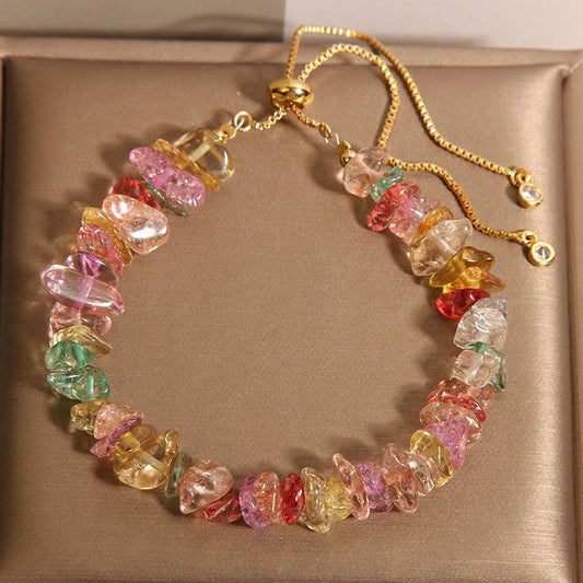 Wear FengShui Various Gravel Crystals White Crystal Blue Crystal Protection Bracelet