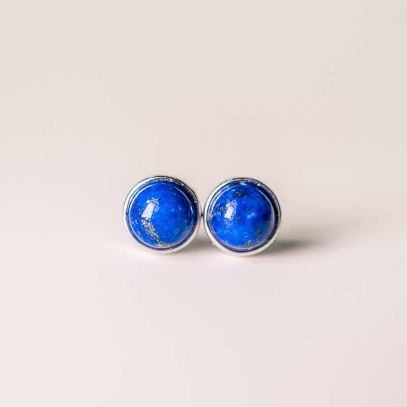 Wear FengShui Vintage 925 Sterling Silver Lazurite Balance Earrings