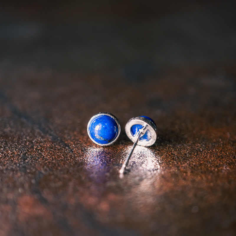 Wear FengShui Vintage 925 Sterling Silver Lazurite Balance Earrings