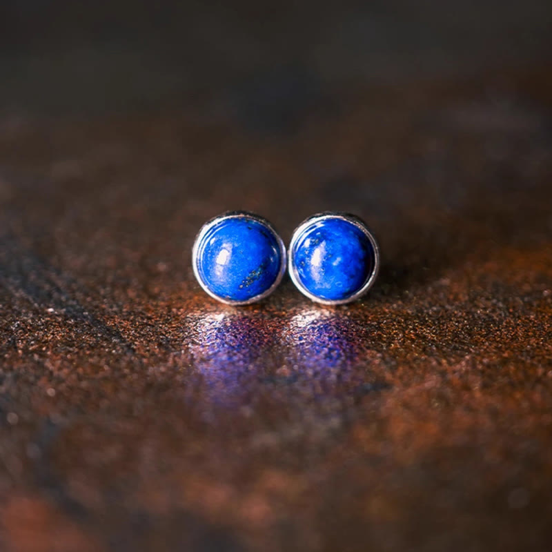 Wear FengShui Vintage 925 Sterling Silver Lazurite Balance Earrings