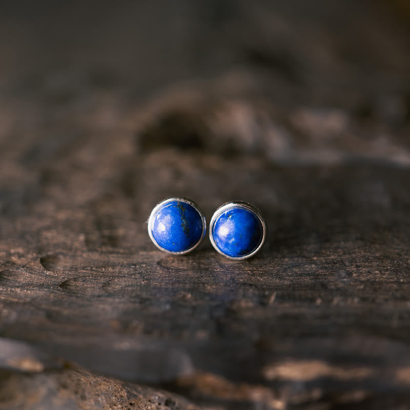 Wear FengShui Vintage 925 Sterling Silver Lazurite Balance Earrings