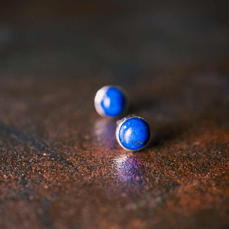 Wear FengShui Vintage 925 Sterling Silver Lazurite Balance Earrings