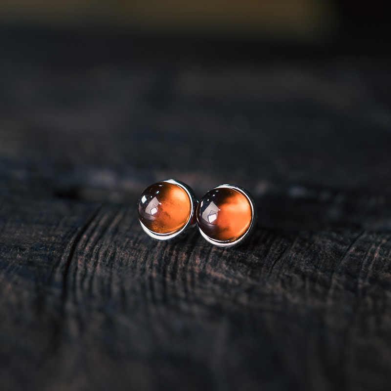 Wear FengShui 925 Sterling Silver Garnet Protection Earrings