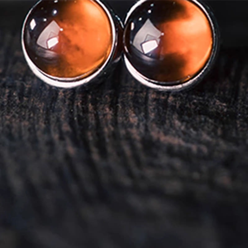 Wear FengShui 925 Sterling Silver Garnet Protection Earrings