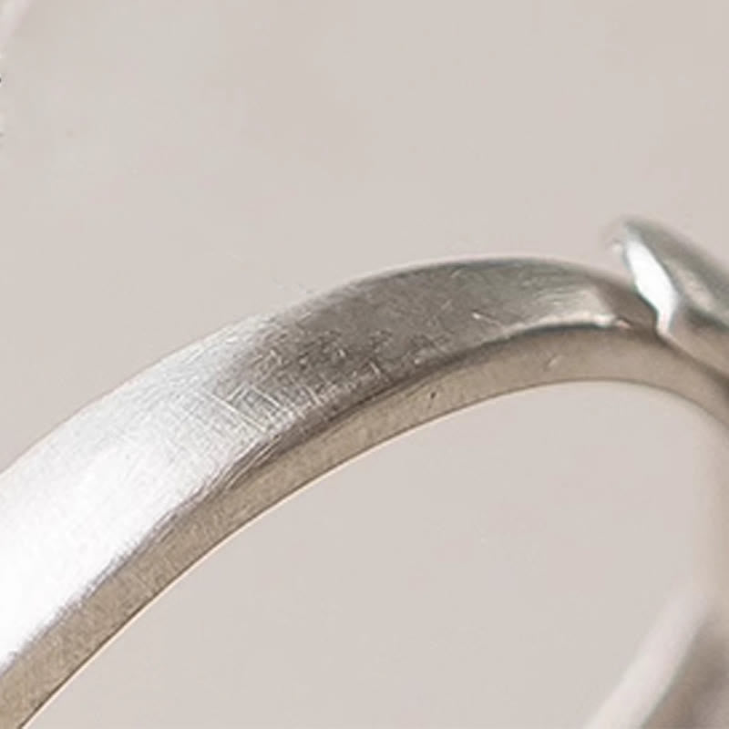 Wear FengShui Natural 925 Sterling Silver Silver Sheen Obsidian Adjustable Protection Ring