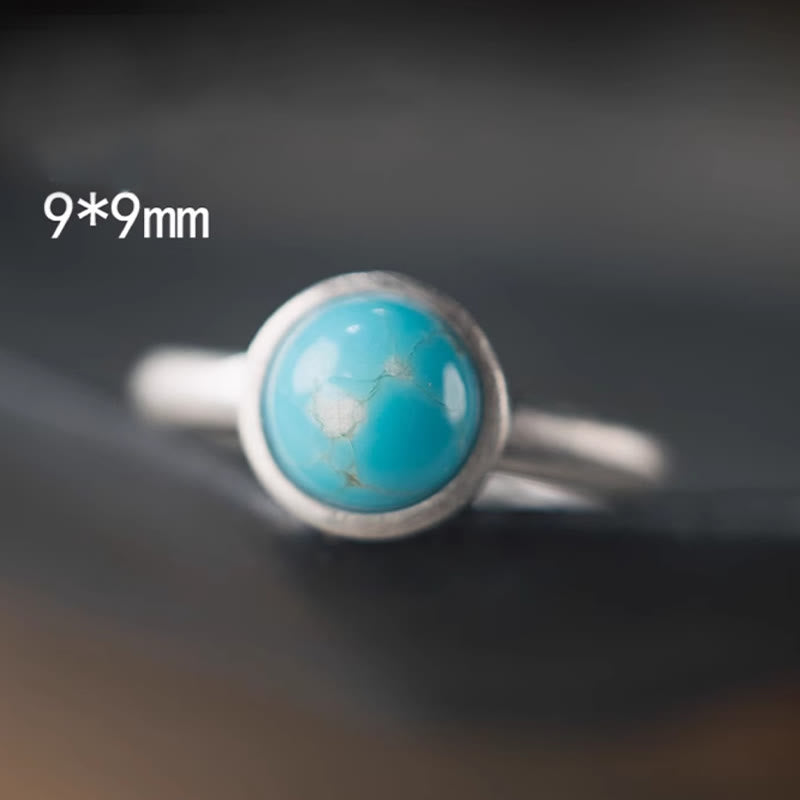 Wear FengShui Natural 925 Sterling Silver Lazurite Turquoise Adjustable Balance Ring